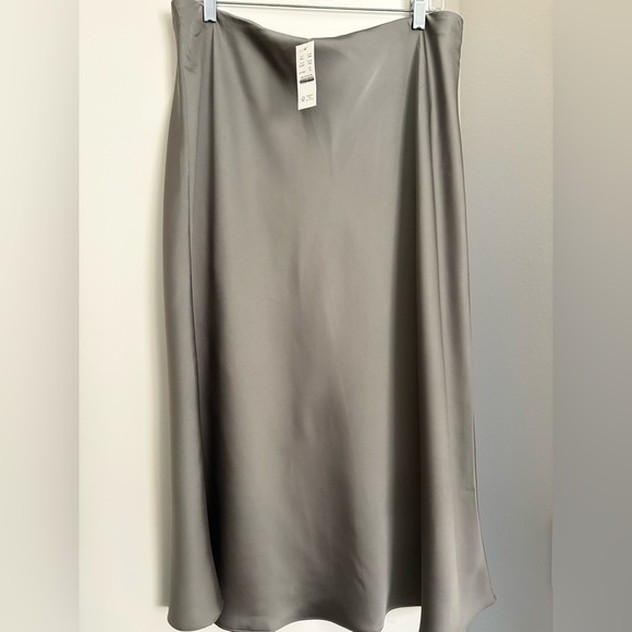 J. Crew Dresses & Skirts - J. Crew Silver-Gray Satin Midi Skirt